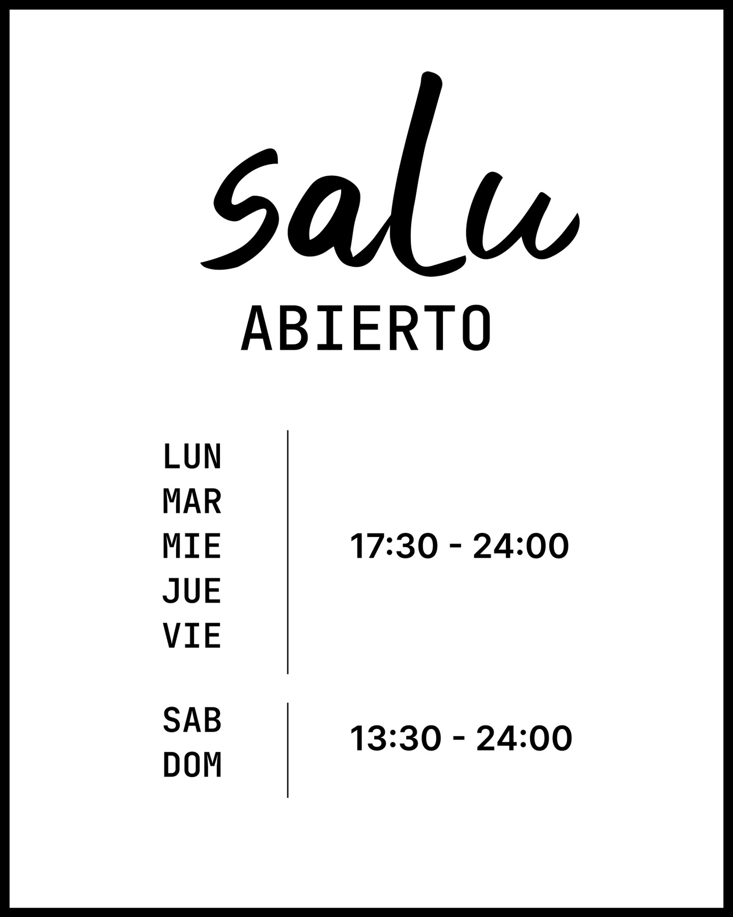 Please note the restaurant’s new opening hours. We look forward to welcoming you and to new evenings filled with the taste and atmosphere of @salu.restaurant 

📍 Calle San José, 6, Benalmádena
📞 +34 951 71 57 36

#restaurant #benalmadena #benalmádena #malaga #dinner